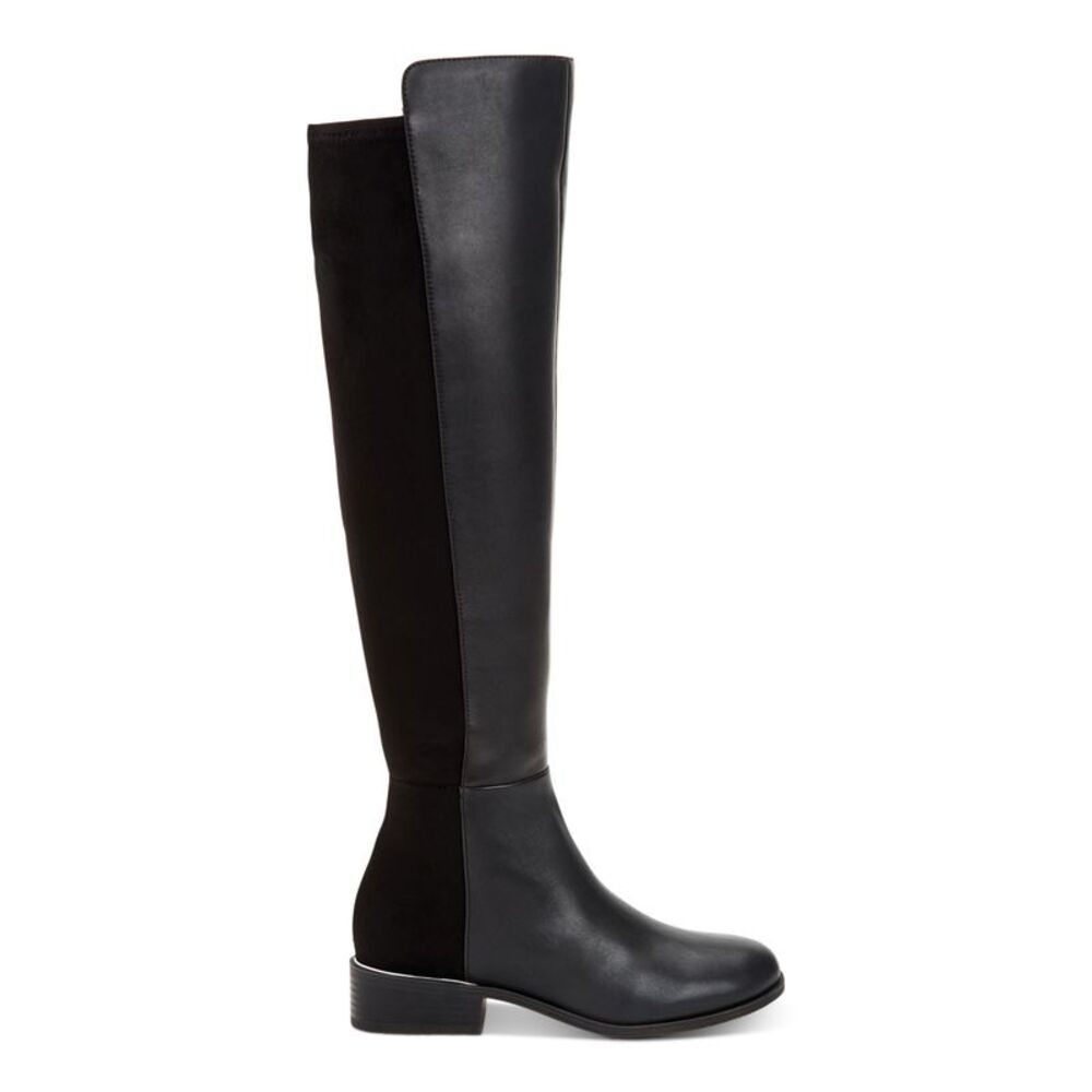 ALFANI Womens Black 20 Over The Knee Ludlowe Block Heel Leather Boots Shoes 9 M - Picture 3 of 4